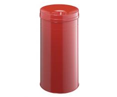 Durable 332703 Papierkorb Safe+ rund, selbstlöschender Mülleimer, 60 Liter, rot