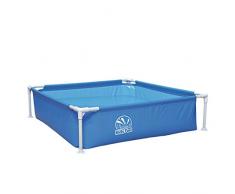 Jilong Kids Pool Blau 122x122 Stahlrahmen Planschbecken Kinder-Pool Schwimmbecken Garten Schwimmbad
