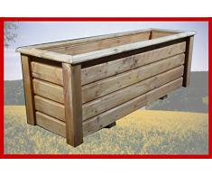 SchwibboLa Pflanzkasten Hochwertiger ClassiV lasiert Teak Außenmaße 120 x 40 x 40 cm Blumenkasten Hochbeet Pflanztrog Nr. PK-618-A8, Holz