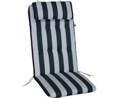 Angerer Sesselpolster hoch Design Blockstreifen Stuhlaulfage, grün/weiß, 120 x 50 x 6 cm, 2103/036