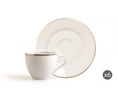 Merry Christmas Kaffeetasse mit Untertasse 6er Set 10 Cl weiß/goldfarben