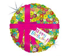Betallic F86481P - Folienballon 18 Zoll - Pink Bow Birthday, holografisch