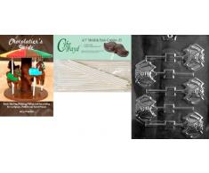 Cybrtrayd Ugly bat Lolly Halloween Chocolate Candy Form mit 25 11,4 Lollipop Sticks und Chocolatier s Guide