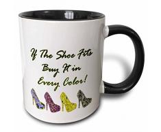 3dRose 214154_4 Mug Becher, keramik, schwarz/weiß