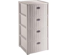 Stefanplast Elegance Kommode 4 Schubladen, Weiß