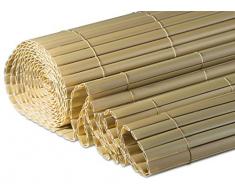 Windhager Sichtschutzmatte Presidio aus Kunststoff in Bambusoptik, Sichtschutz für Garten und Balkon, Sand-Beige, 100 x 300 cm, 06785