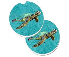 Caroline s Treasures Schildkröte Set von 2 Tasse Halterung Auto Untersetzer 8659 Carc, 2,56, multicolor