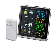 Bresser Wetterstation Funk mit Außensensor ClimaTemp TB Wetterstation mit LCD Farbdisplay und zwei Weckzeiten