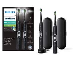Philips Sonicare ProtectiveClean 6100 Elektrische Zahnbürste HX6870/34, mit Schalltechnologie, Andruckkontrolle, Doppelpack, schwarz