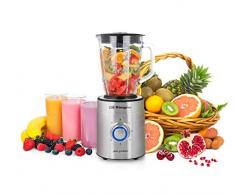 Orbegozo BV 12000 Standmixer, 5 Geschwindigkeitsstufen, 1250 W, professioneller AC-Motor, hohe Leistung, silberfarben