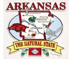 Arkansas State Elements Karte Kühlschrank Collectible Souvenir Magnet