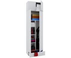 VCM Schrank Staubsauger Universal Mehrzweckschrank Putzschrank Holz Weià 238 x 70 x 40 cm Vandol Auswahlmöglichkeiten