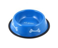 sourcingmap rund Haustier Hund Lebensmittel Wasser Futternapf, 21,6 cm, Blau