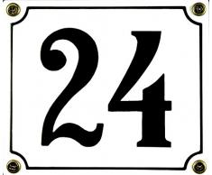 Buddel Bini Wetterfestes Emaille Hausnummernschild 24 12 x 14 cm, sofort lieferbar, weiß