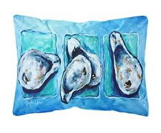 Carolines Treasures Oyster + Oyster = Oysters Canvas-Stoff, dekoratives Kissen, groß, Mehrfarbig