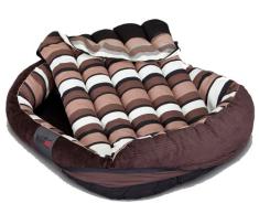 Hobbydog Hundebett Hundesofa Hundekorb Tierbett Verschiedene Größen und Farben - Oval (XL - 90cm x 75cm x 25cm, 3 - braun mit Streifen)