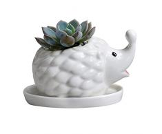 gelive Igel Keramik Sukkulente Pflanzgefäß Flower Blumentopf Fenster Box mit Untertasse Animal Decor Large Hedgehog