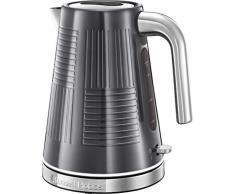 Russell Hobbs Wasserkocher Edelstahl Geo grau, 1,7l, 2400W, Schnellkochfunktion, optimierte Ausgusstülle, herausnehmbarer Kalkfilter, abnehmbarer Deckel, Wasserstandsanzeige, Teekocher 25240-70