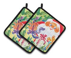 Caroline s Treasures Santa Claus Christmas Surprise Paar Topflappen 6115pthd, 7.5hx7.5 W, multicolor