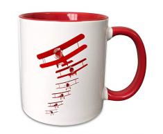 3dRose 296184_5 Mug Becher, keramik, rot/weiß