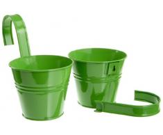 Siena Garden 722610 Blumentopf 2er Set grün inkl. Halter