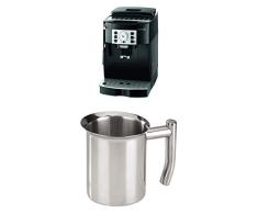 DeLonghi Magnifica S ECAM 22.110.B Kaffeevollautomat, schwarz + Xavax Milchkännchen aus Edelstahl 400 ml, silber