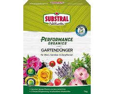 Substral Performance Organics Gartendünger, Hochwertiger, natürlicher Volldünger für alle Gartenpflanzen mit 3 Monate Langzeit-Düngewirkung, 1 kg