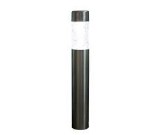 Noma Edelstahl Pollerleuchte mit weißer LED mit Glaslinse, groß, 60 cm