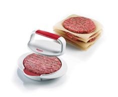 Westmark Hamburgermaker mit Patty-Hebevorrichtung, Hamburger-Presse, Innendurchmesser 11,5 cm, Kunststoff, Weiß/Rot, 62332260