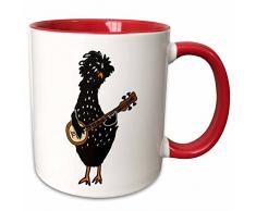 3dRose 255668_5 Mug Becher, keramik, rot/weiß