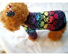 Welpen kleidet, Hillento halloween kleine Hund Katze Haustier Kleidung bunte Schädel Ghost Pullover Halloween Kleid