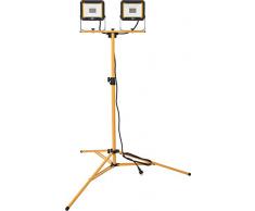 Brennenstuhl Doppel Stativ LED Strahler JARO 6000 T / 2x LED Baustrahler mit Stativ für außen (IP65, 2x 30W, mit Kabelhalterung und Rohrspannmuttern, 2,5m Kabel,höhenverstellbar bis max. 160 cm)
