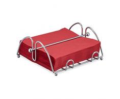 Relaxdays Serviettenhalter, mit Beschwerer, für 33x33 cm Servietten, Edelstahl-Optik, Serviettenständer, Metall, silber