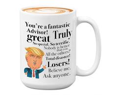 Donald Trump Kaffeetasse für Berater lustige Teetasse finanzieller akademischer Psychiatrist College Business Assistent Geburtstag Anerkennungsgeschenk