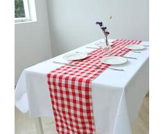 Zdada Tischläufer, 30,5 x 274,3 cm, Schwarz/Weiß 14x108 rot/weiß