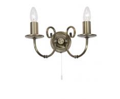 Oaks Lighting 2-flammige Wandleuchte Tuscany in Messing-Antik-Optik