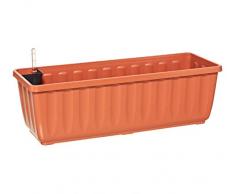 Dehner Blumenkasten Aqua-Flor Plus mit Bewässerungssystem, ca. 97.5 x 22 x 19 cm, Kunststoff, terracotta 