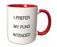 3dRose mug_238483_5I PREFER MY PUNS INTENDED Keramiktasse, keramik, rot/weiß