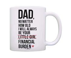 Kaffeebecher für Väter, AufschriftGirl Dad Gifts Always Be Your Little Girl weiß
