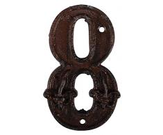 Esschert Design Gusseiserne Hausnummer 8, rostbraun, 7.8 x 1.1 x 12.6, DB62-8
