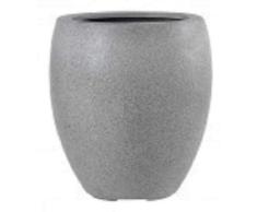Esteras 8520524857 Ovaler Blumenkübel für den Garten, Ø 57 cm, Fiberglas, Grau, Almelo