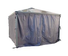 Chalet et Jardin 12-805798 4er Set Vorhänge für Pavillon 360 x 217 cm in Polyester Grau