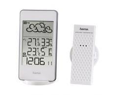 Hama EWS 860 Funk-Wetterstation (mit Funkuhr, Wecker, Hygrometer, Frost- und Temperaturalarm und Wettervorhersage, inkl. Außensensor, Reichweite 30 m) weiß
