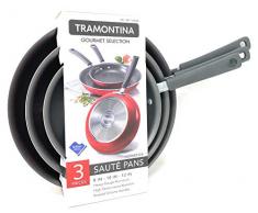 Tramontina Gourmet Selection Pfannenset, antihaftbeschichtet, 20,3 cm, 25,4 cm und 30,5 cm, Aluminium, hergestellt in den USA, Rot