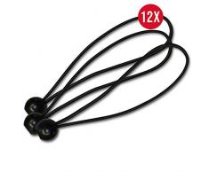 Noor Planenspanner PROFI 20 cm, 12 Stück I Spann-Gummi mit Kugel für die Befestigung von Abdeckplane, Fahrrad, Auto, Garten und vielem mehr I Gummispanner besonders langlebig & UV-stabil I Schwarz