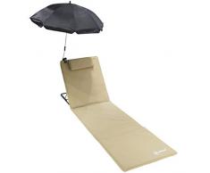 Homecall Gepolsterte, schnell trocknende Strandmatte mit Sonnenschirm, XXL - (Sand)