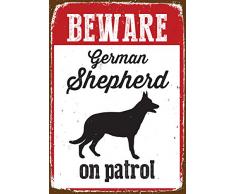 Magnet & Stahl Vorsicht Deutscher Schäferhund On Patrol Blechschild