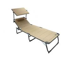 Homecall Sonnenliege mit Dach, schnell trocknender Schaumstoff, XXL, 200 x 70 cm - (Sand)