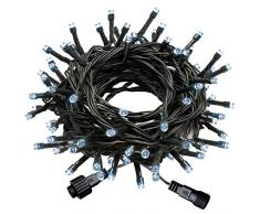 WeRChristmas WRC-8672 Lichterkette, 100 LEDs, Niederspannung, verbindbar, helles Weiß