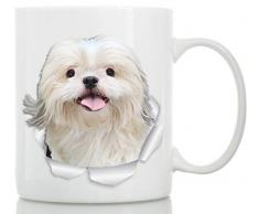 Bichon Frise Tasse - Lustige Bichon Frisise Keramik-Kaffeebecher - perfekte Bichon Frisise Geschenke - süße Bichon Frisise Hund Kaffeetasse für Hundeliebhaber und Besitzer 11oz weiß